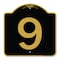 Signmission Designer Series Sign-Sign W/ Number 9, Black & Gold Aluminum Sign, 18" x 18", BG-1818-22899 A-DES-BG-1818-22899 - alternate 1